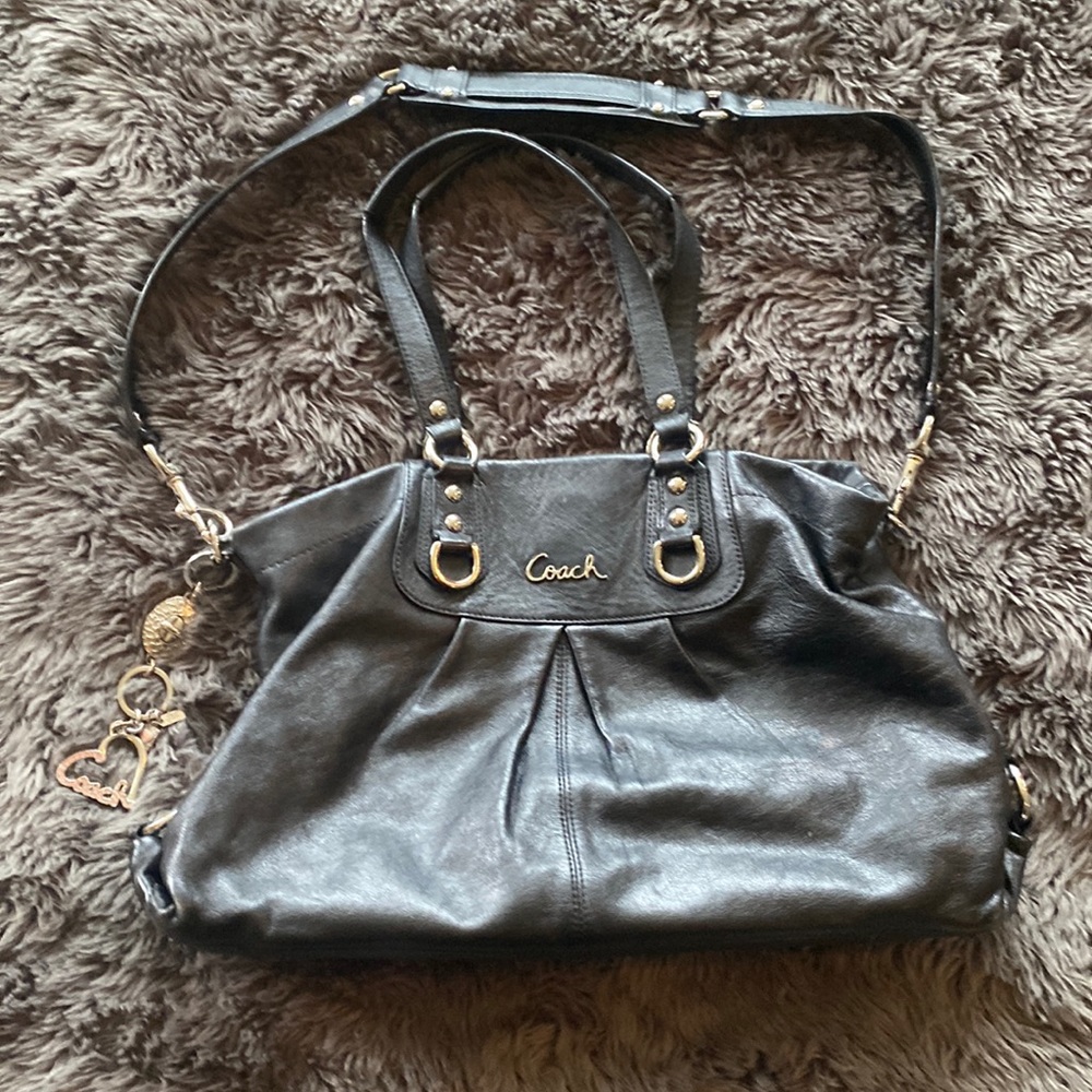 Coach shoulder or cross body bag with key chain